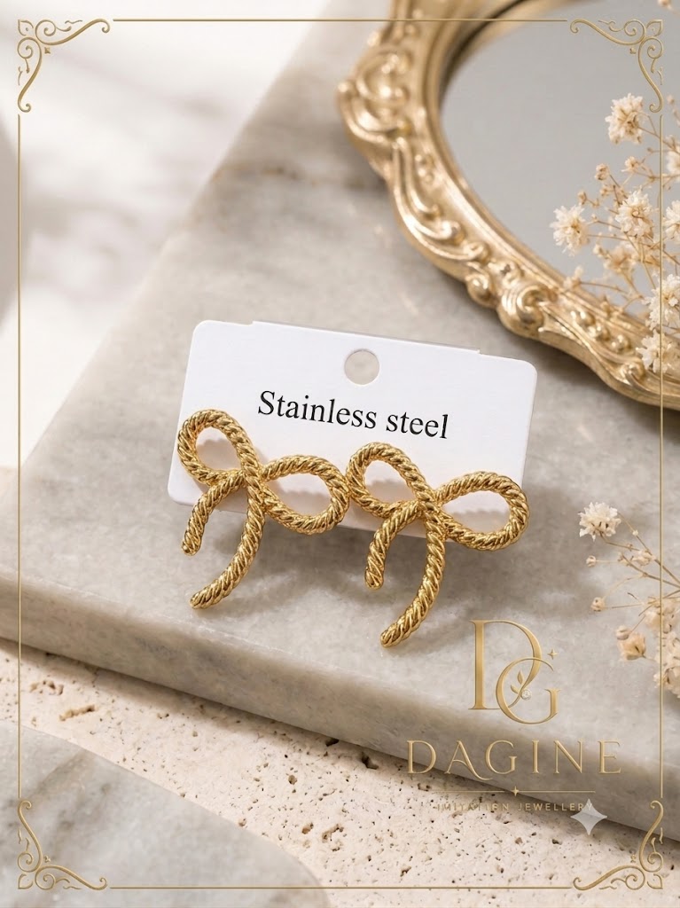 Ribbon Knot Bows Studs